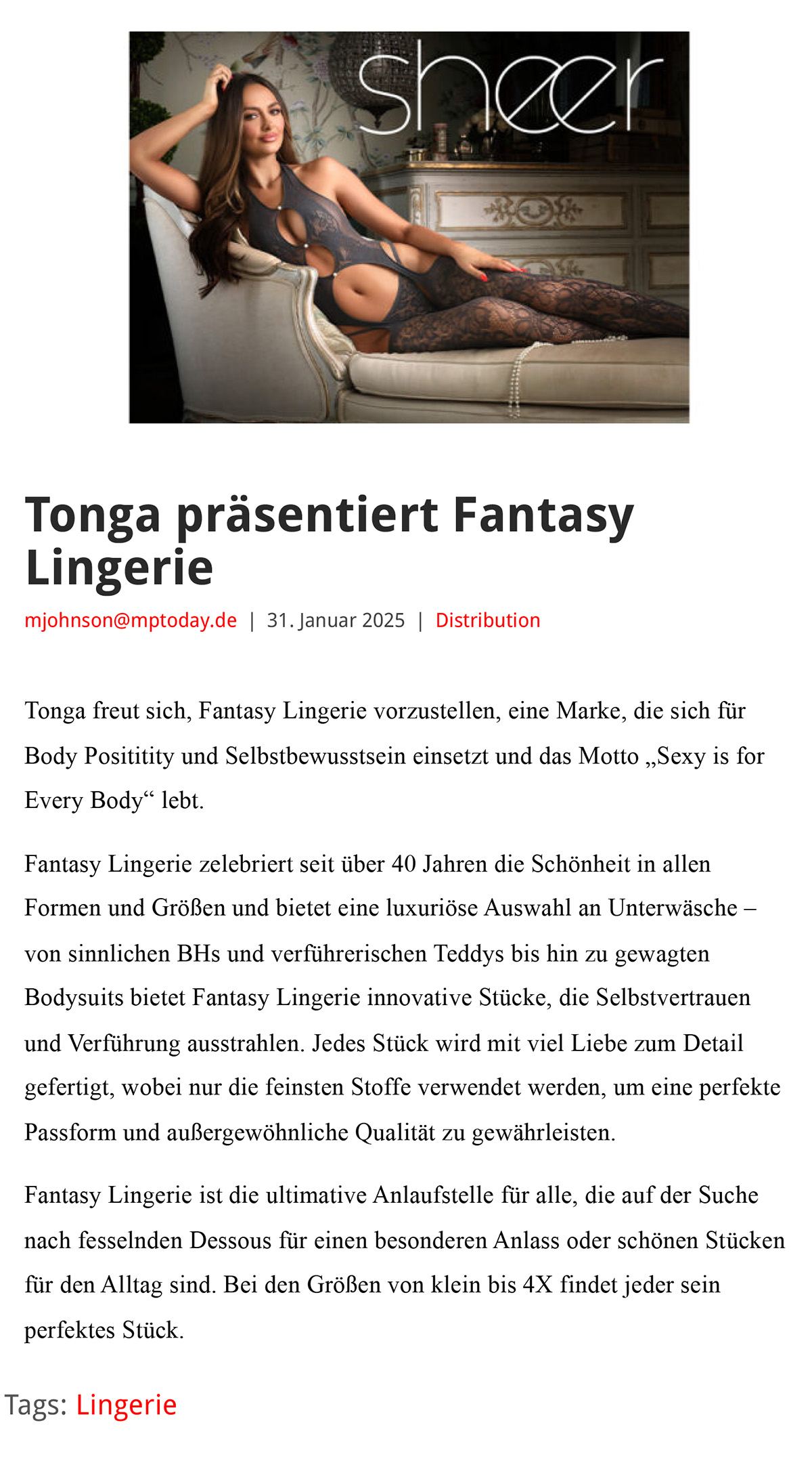 2025-01 eLine Online - Fantasy Lingerie